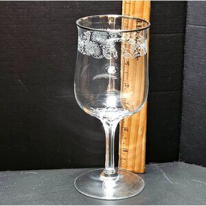 Lenox White Echo Silver Water Goblet 7" etched floral crystal vtg fine glassware